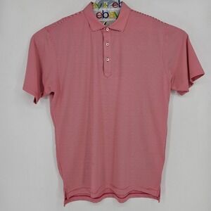 Turtleson Polo Shirt‎ Mens 2XL Short Sleeve Red White Striped Golf Performance